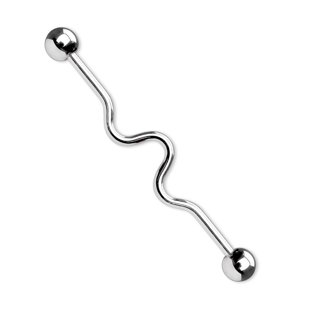 Industrial barbell with zig zag design