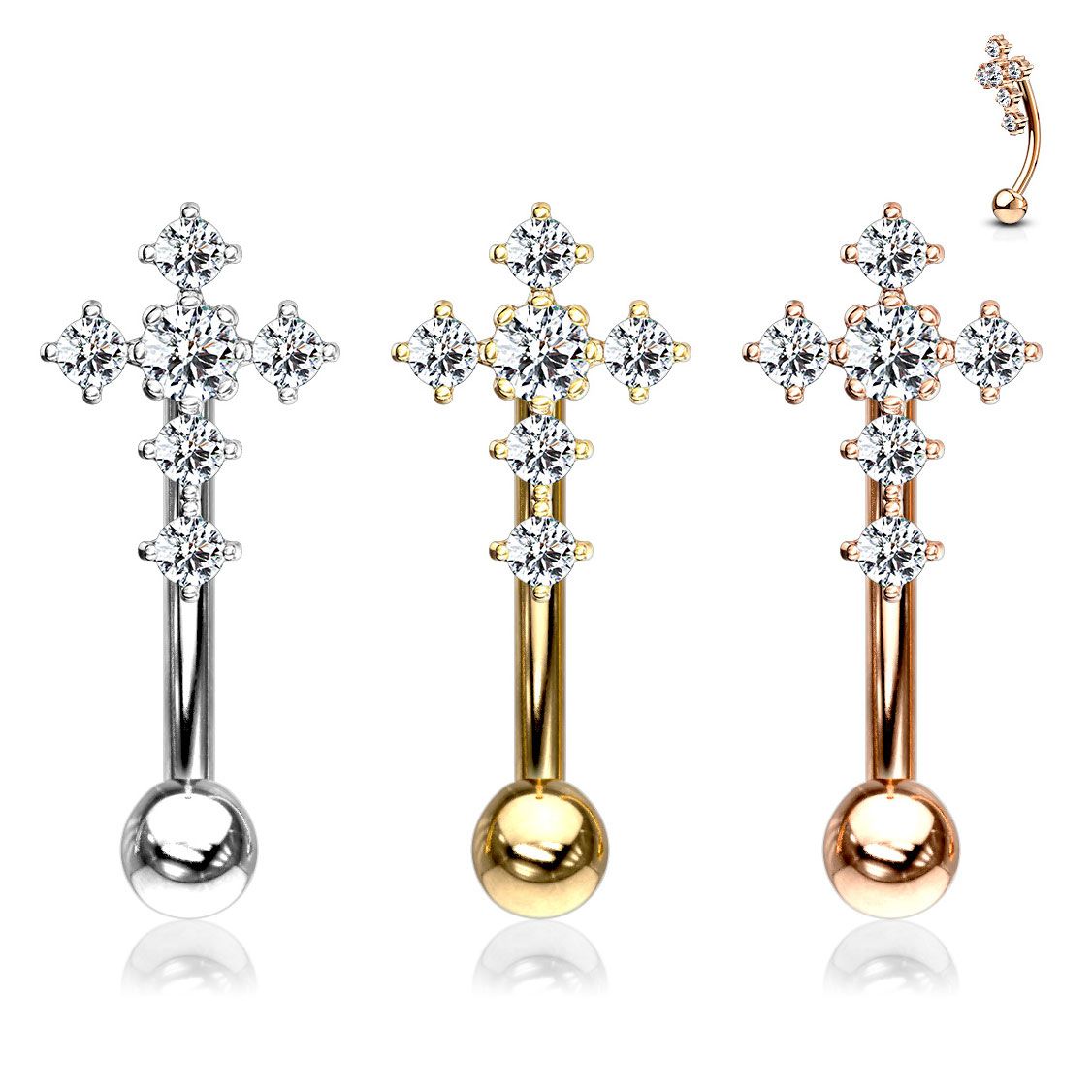 Curved barbell with paved cross