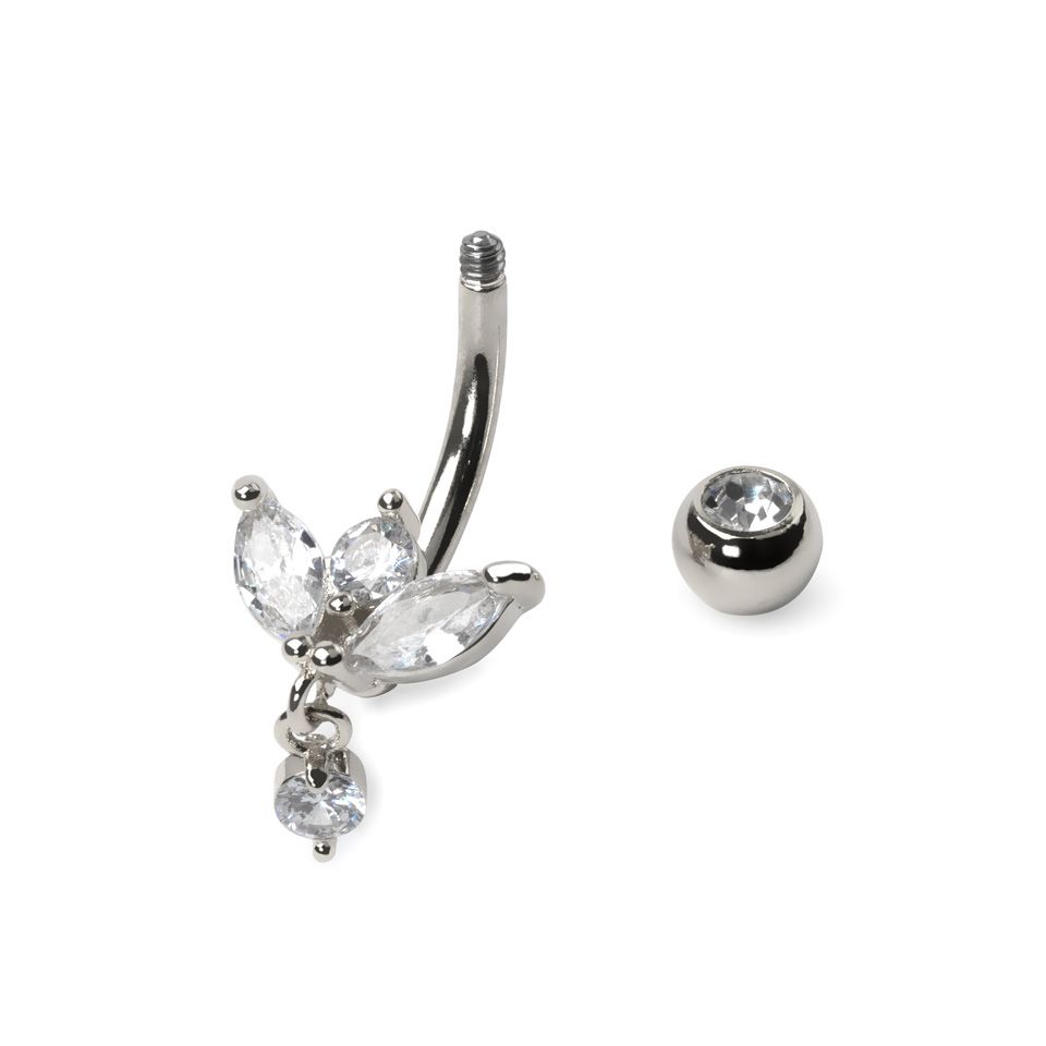 Belly ring with marquise stones