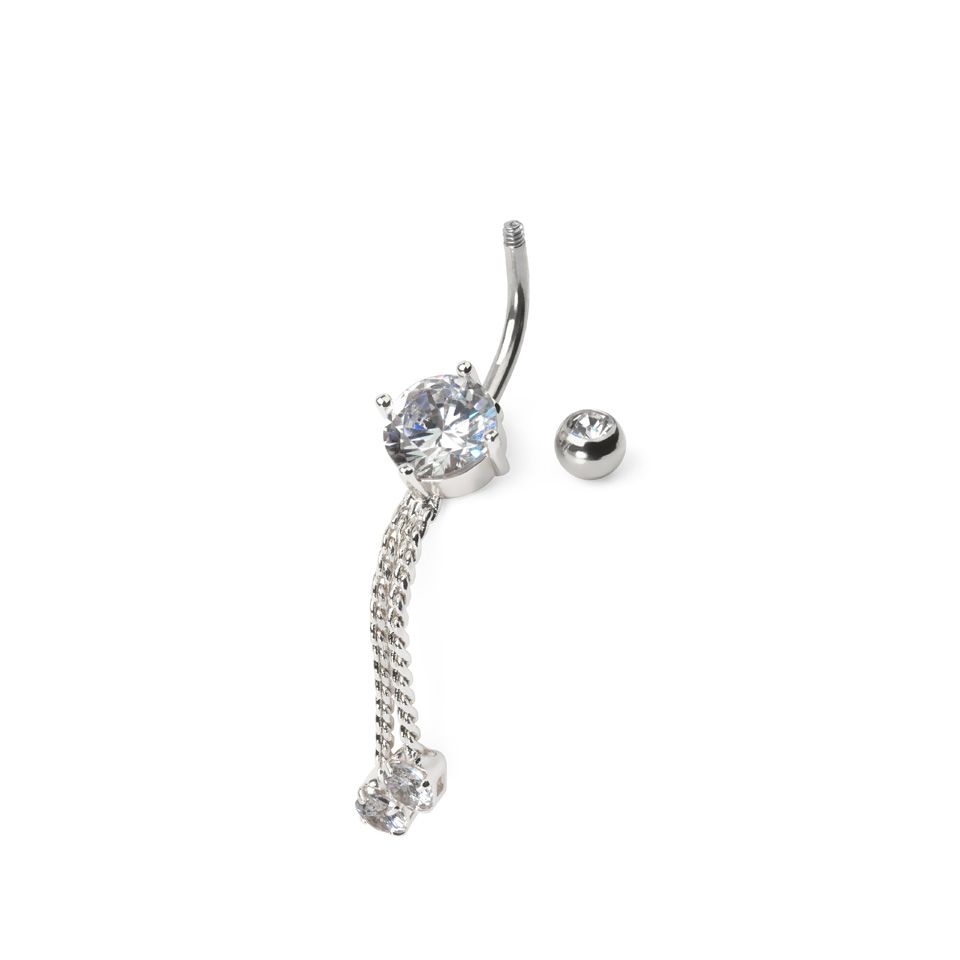 Belly ring with stones and chains