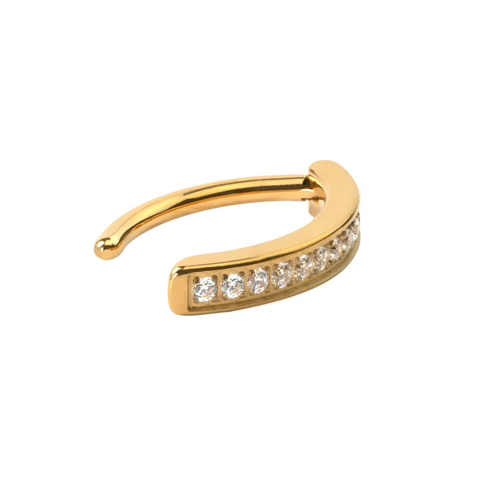 Jewelled titanium belly clicker