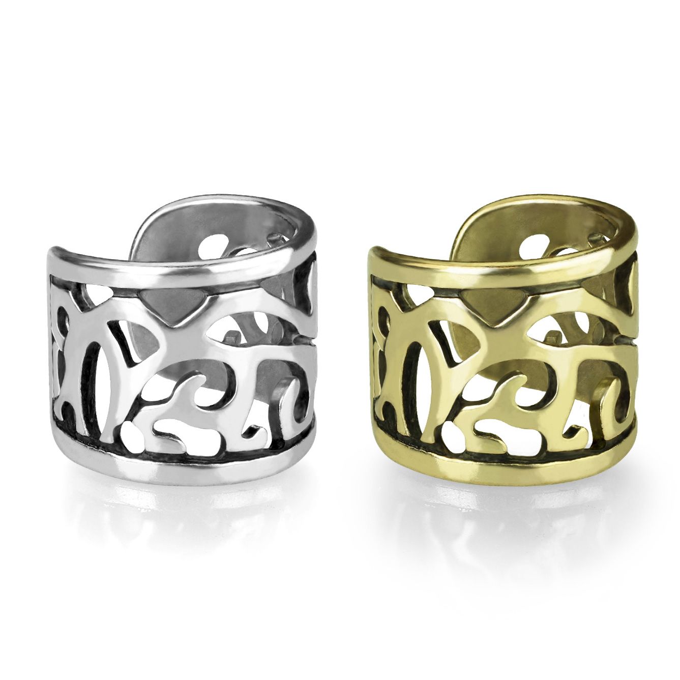 Ear cuff with wide filigree design