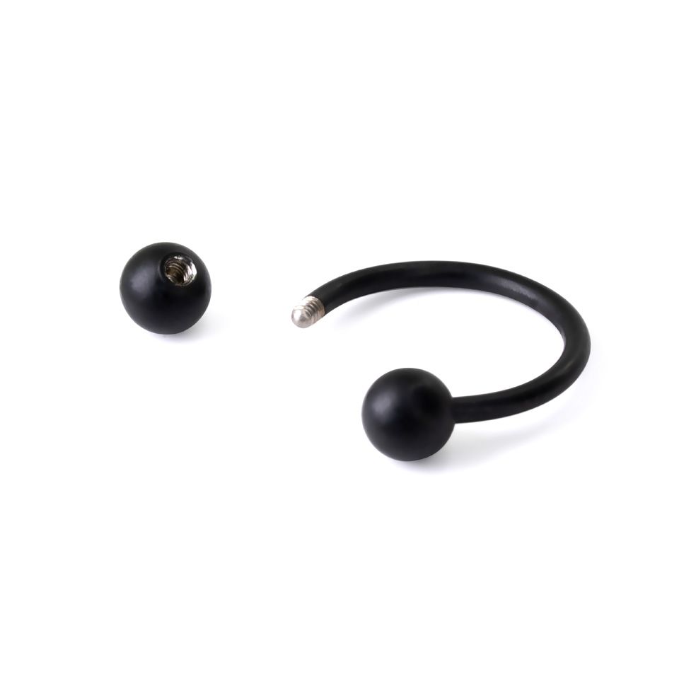 Circular barbell in black matte color