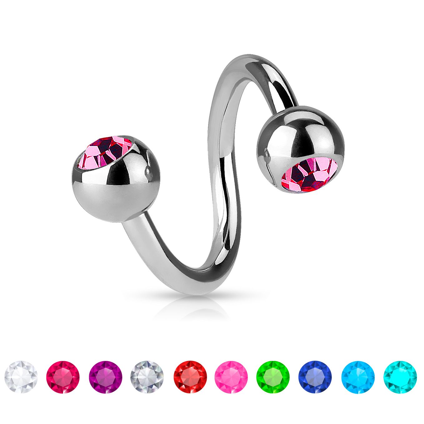 Twister ring with bezel-set gem