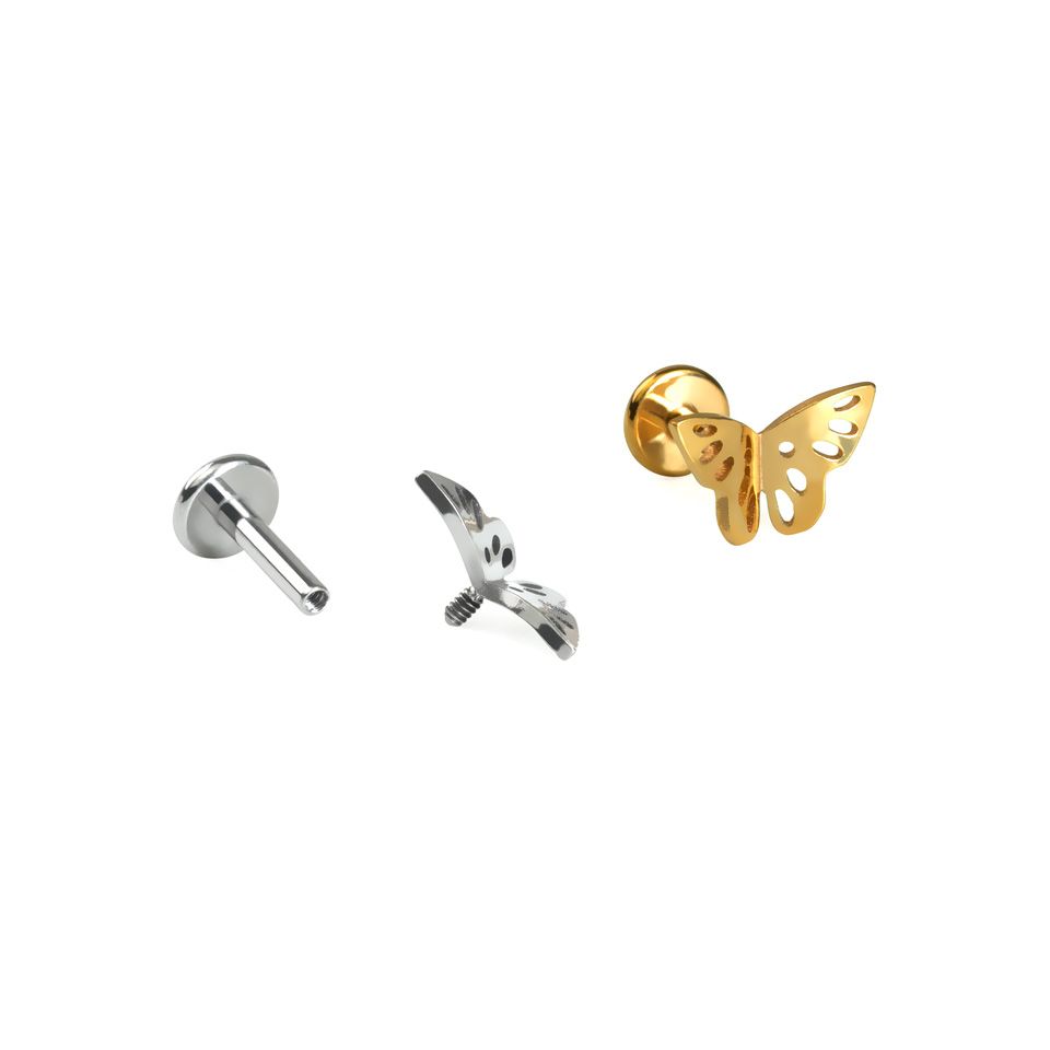 Butterfly labret in titanium