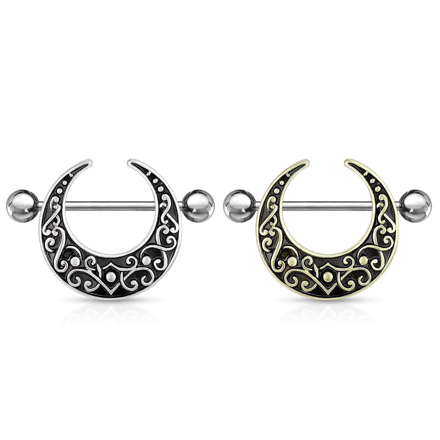 Nipple shield with filigree half moon