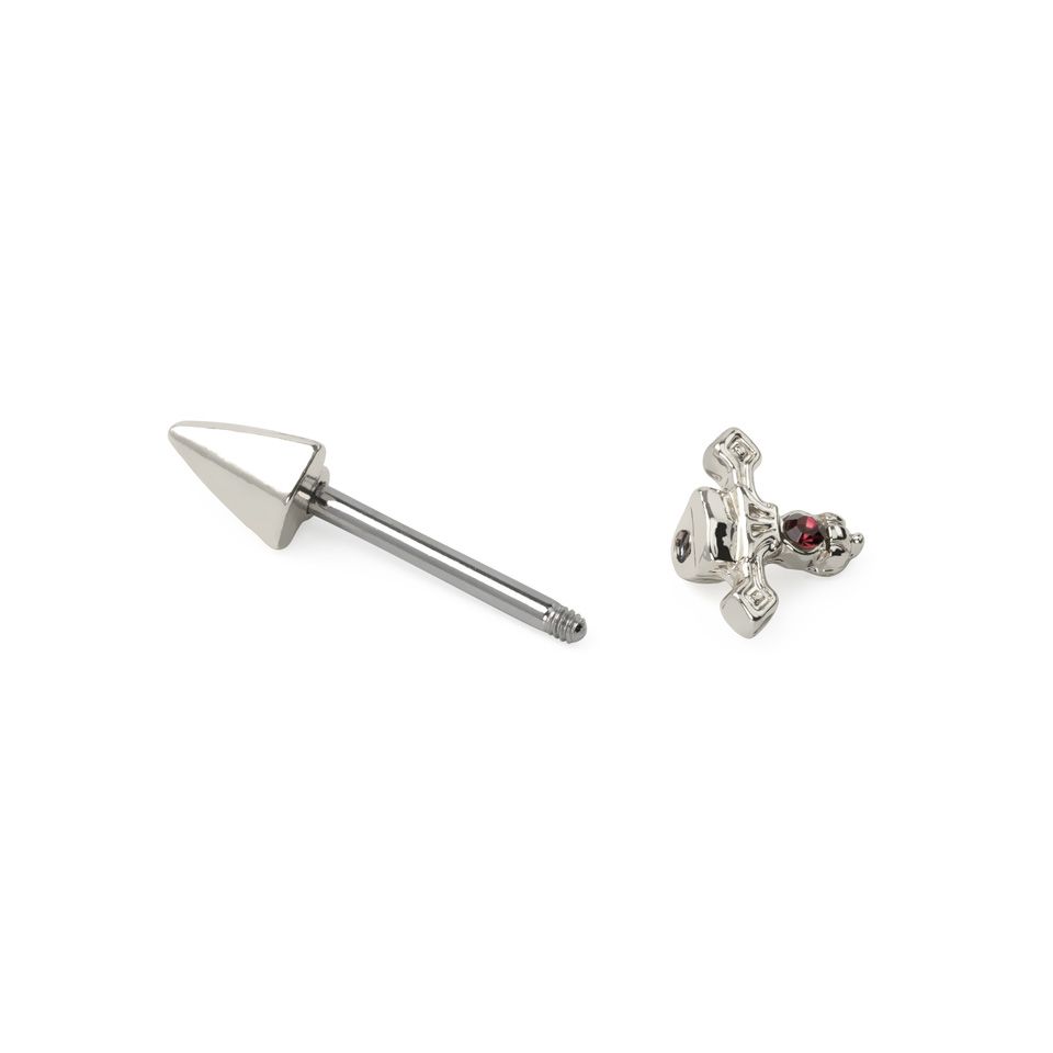 Nipple barbell shaped like a dagger