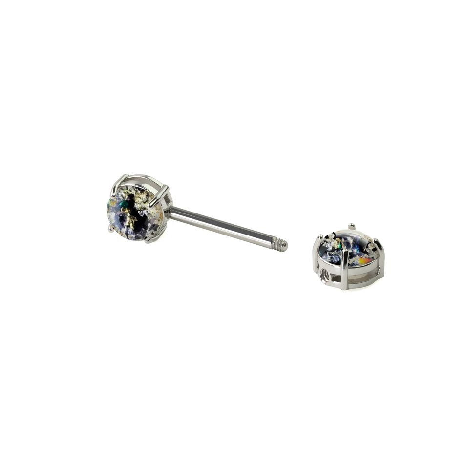 Nipple barbell with lava look