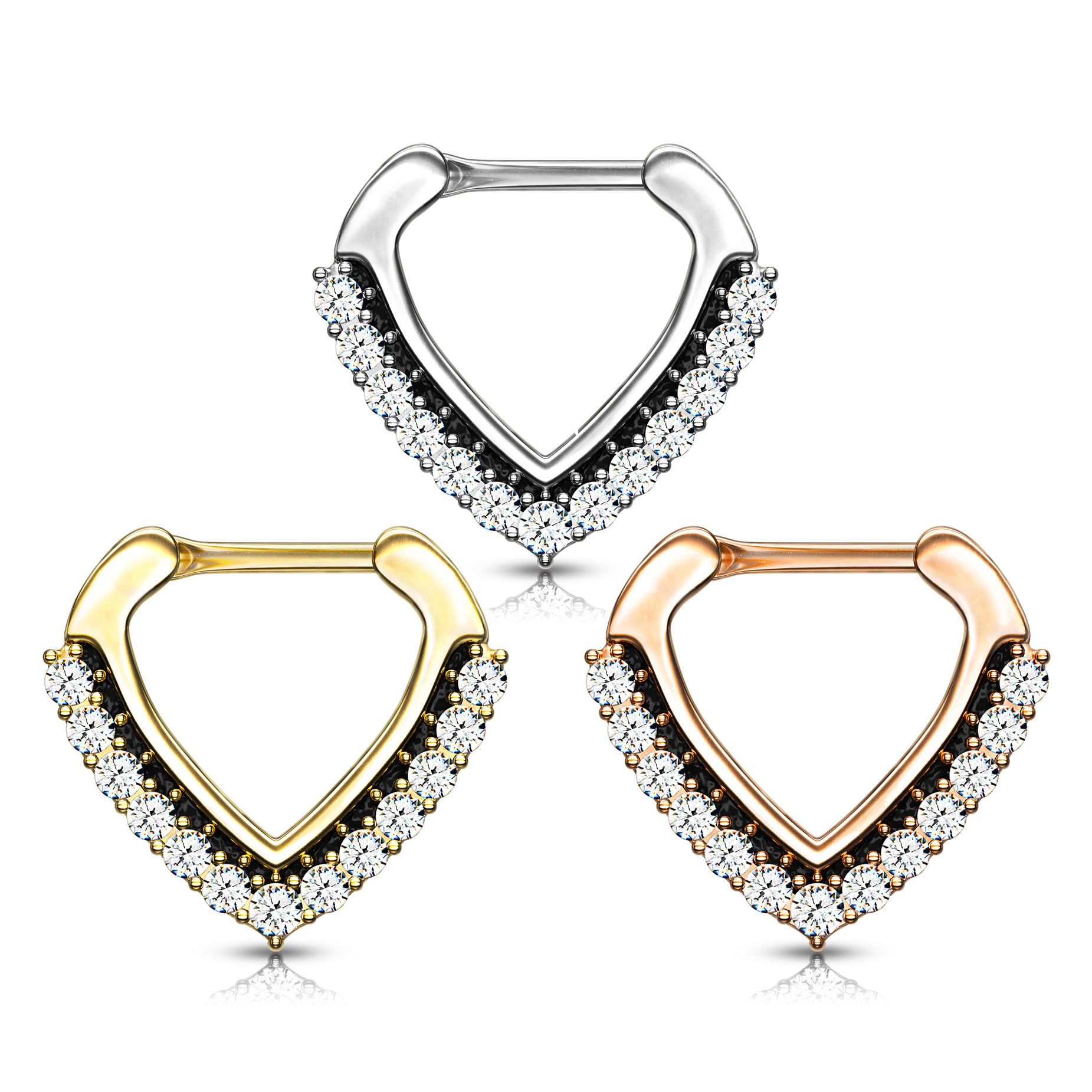 Septum clicker with paved chevron shape