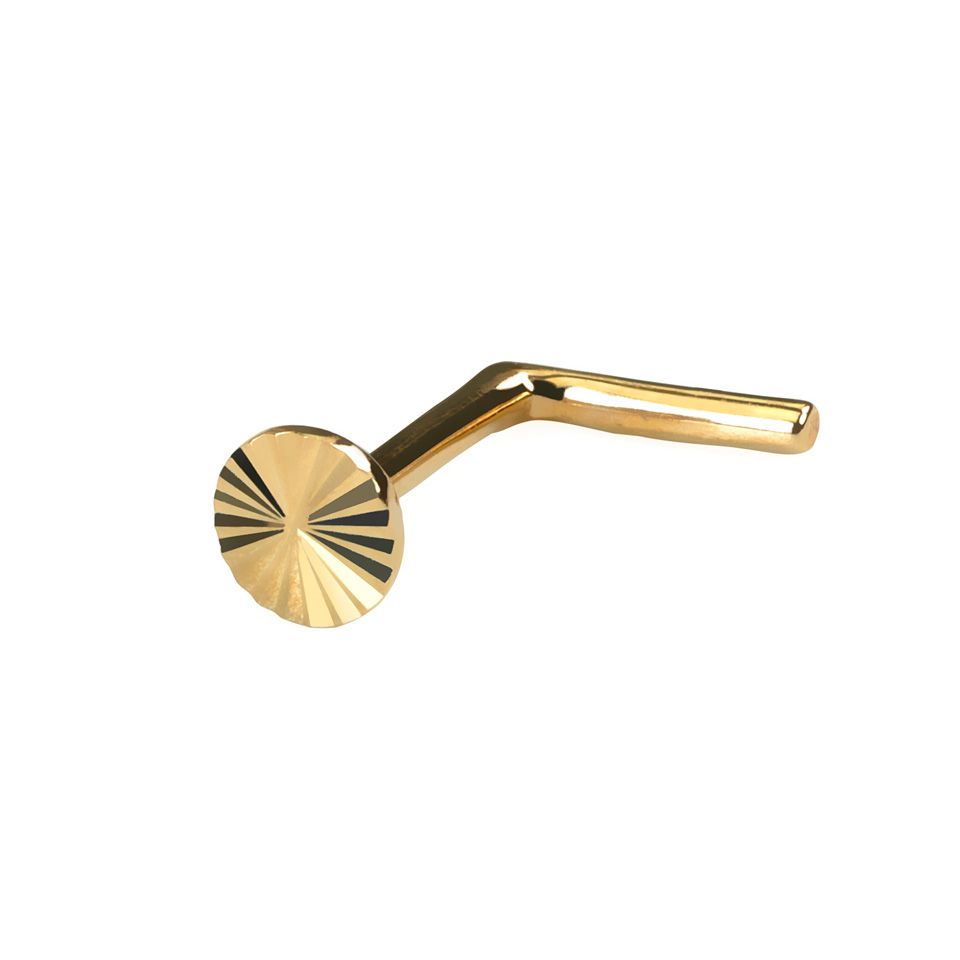 14k nose ring with diamond cut design