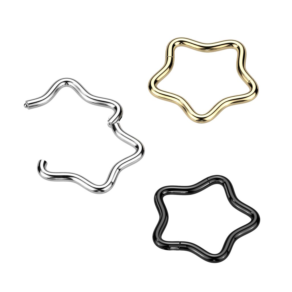 Star shaped titanium hinged ring