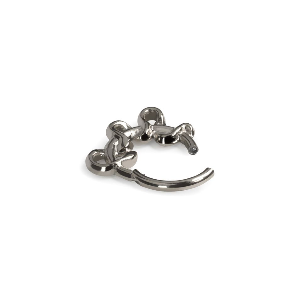 Forward facing hinged ring with snake