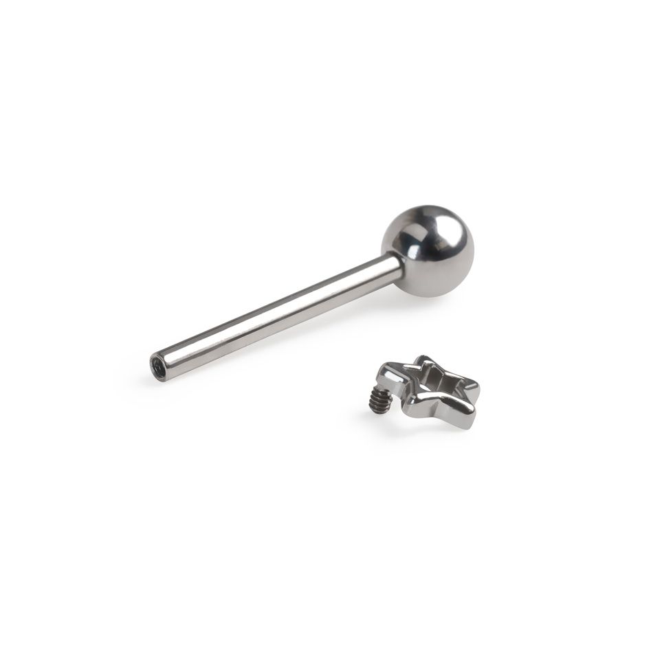 Titanium tongue barbell with star