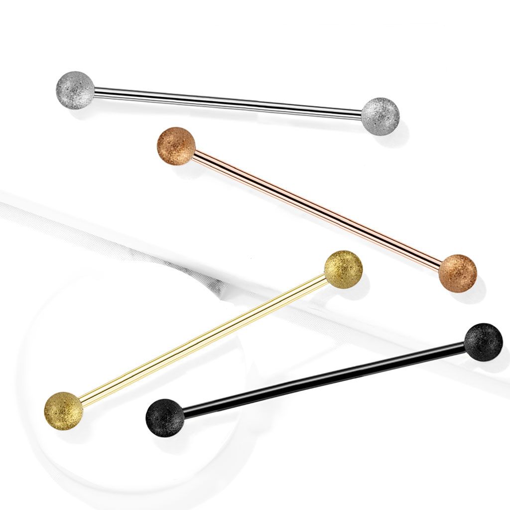 Straight barbell with diamond look