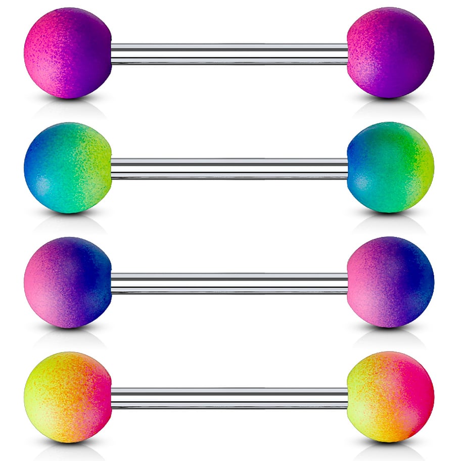 Straight barbell with rubberized balls