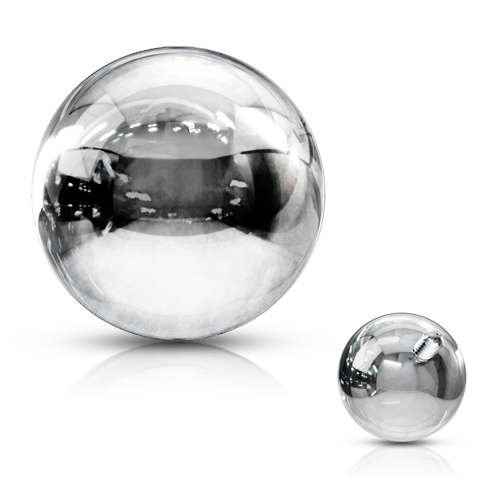 Ball made of surgical steel with thread