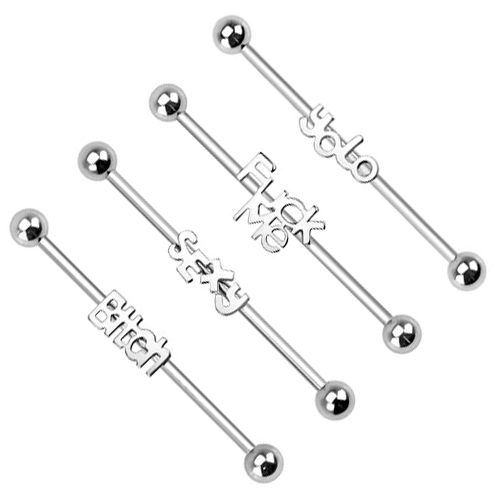 Industrial barbell with inscription