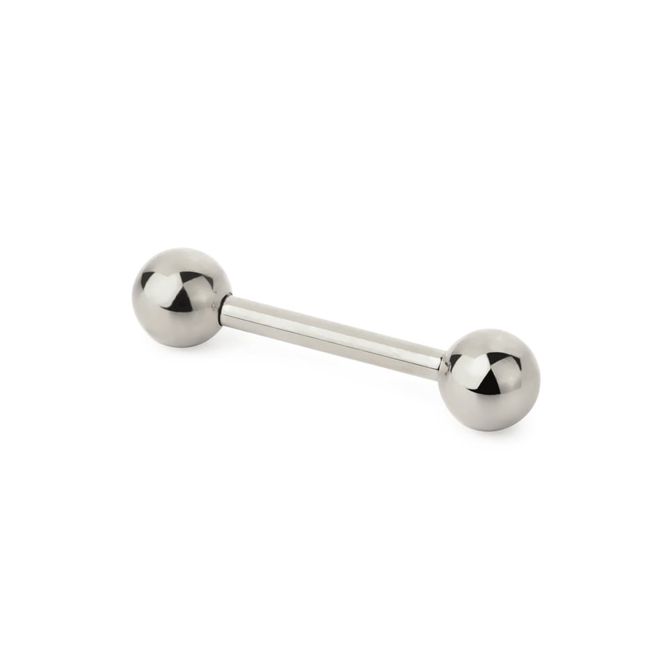 Straight barbell internally threaded made of titanium