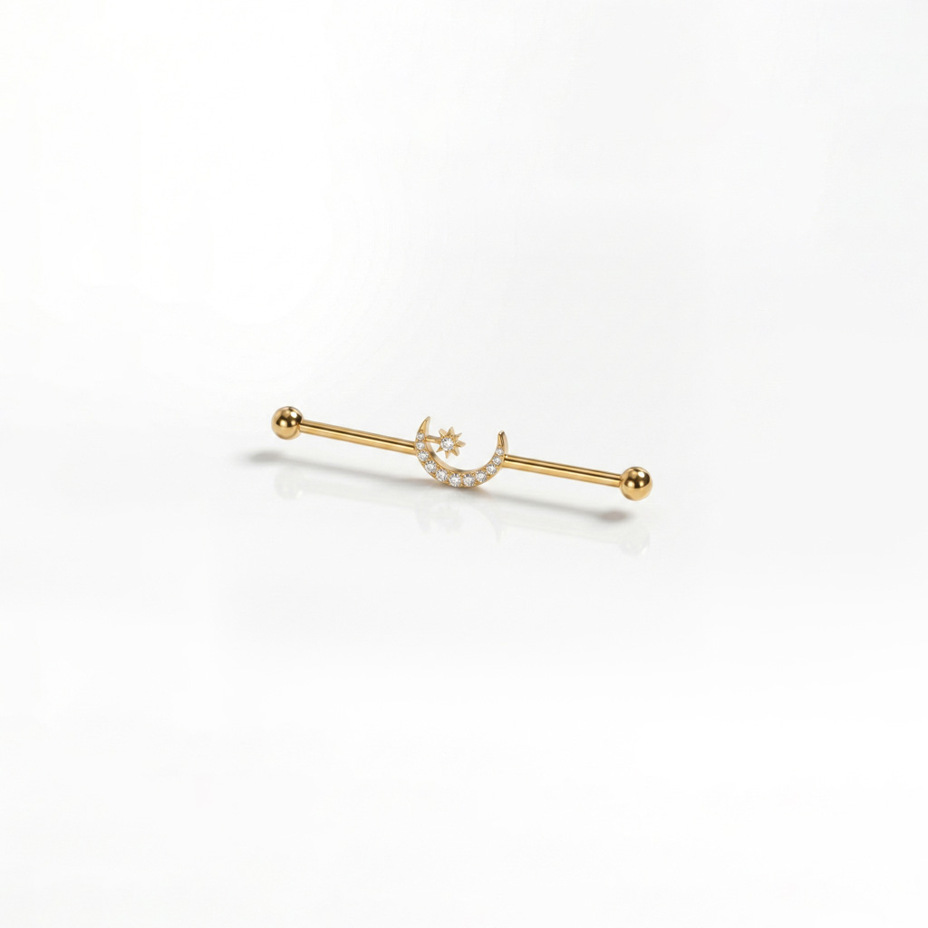 Industrial šipkica od titanija s mjesecom i zvijezdom