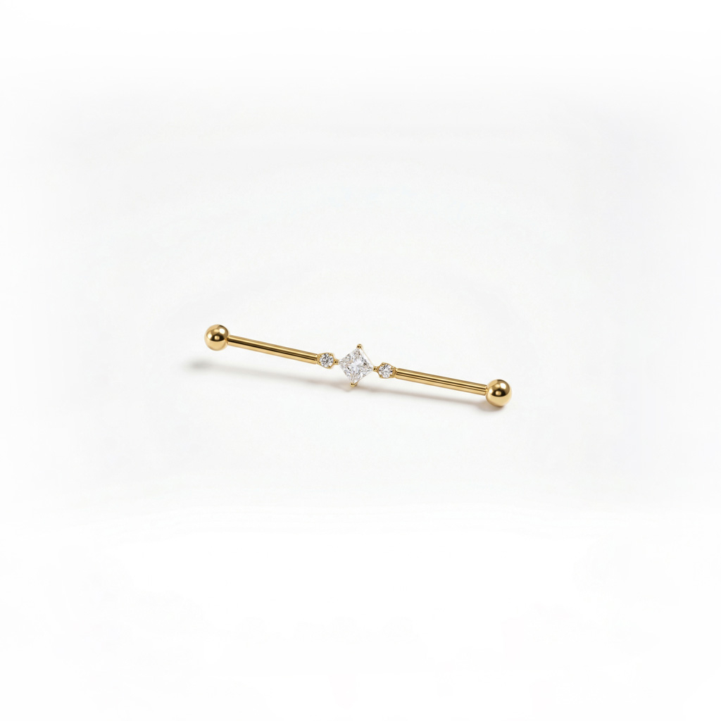 Industrial šipkica od titanija s četvrtastim kamenčićem