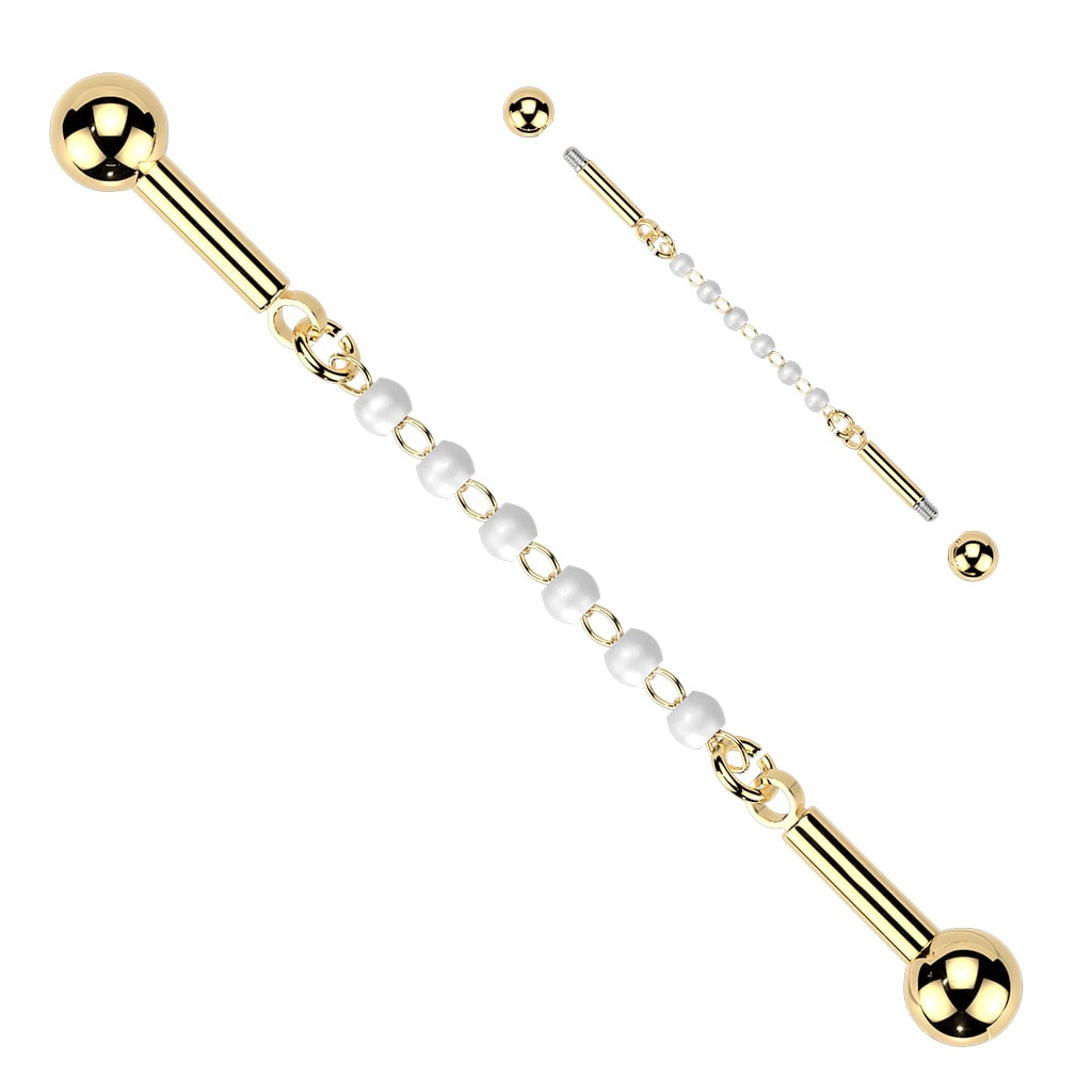 Industrial barbell with pearl chain