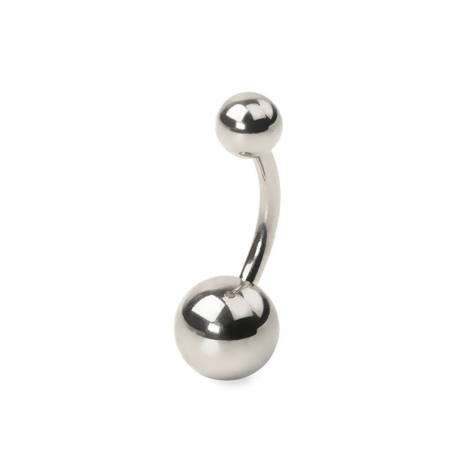 Belly button ring made of titanium in a variety of colors