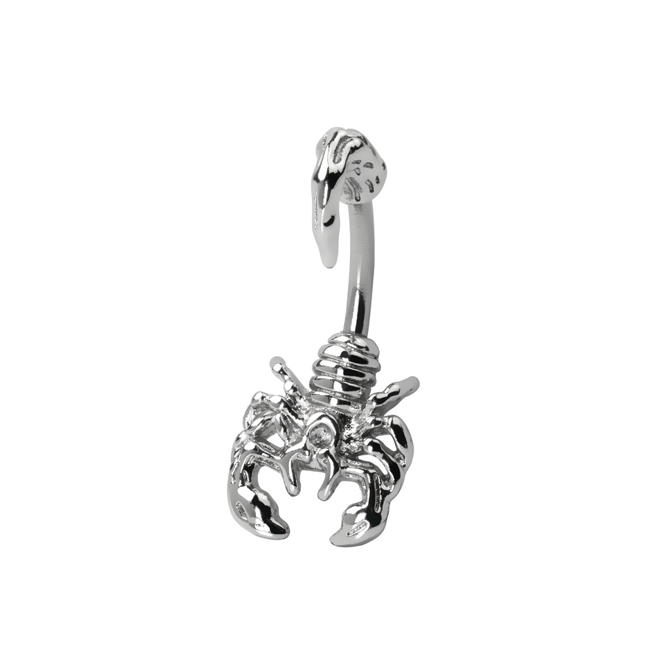 Belly button ring with scorpion