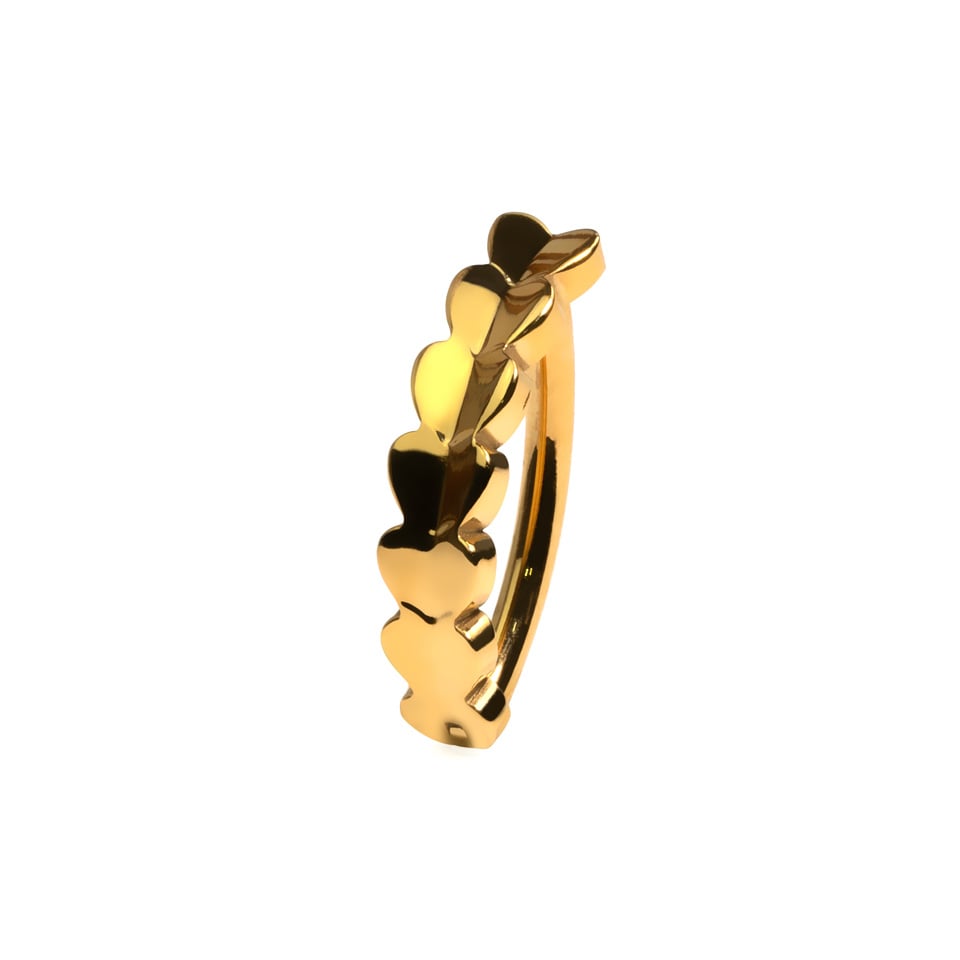 Titanium belly clicker with hearts