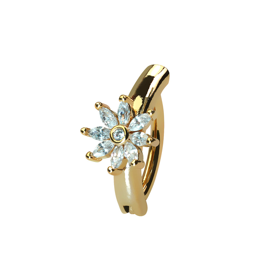Belly clicker with sparkling flower