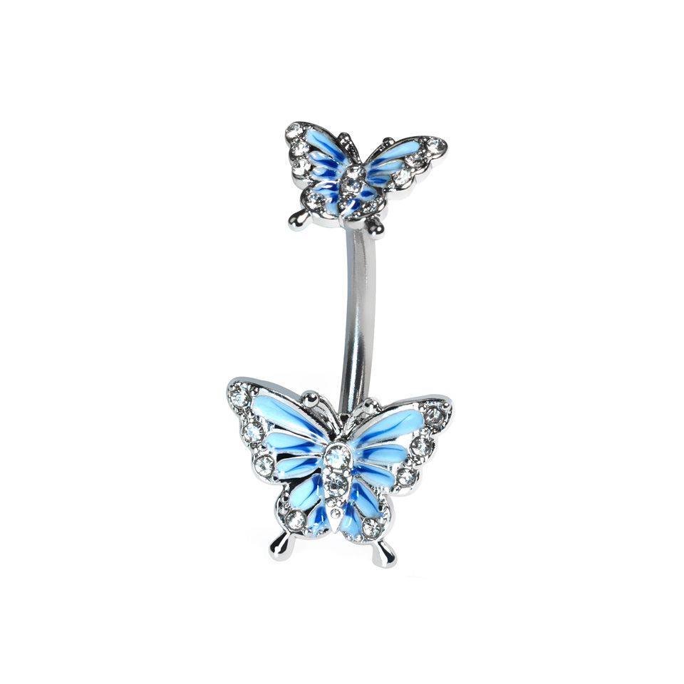 Double butterfly belly barbell