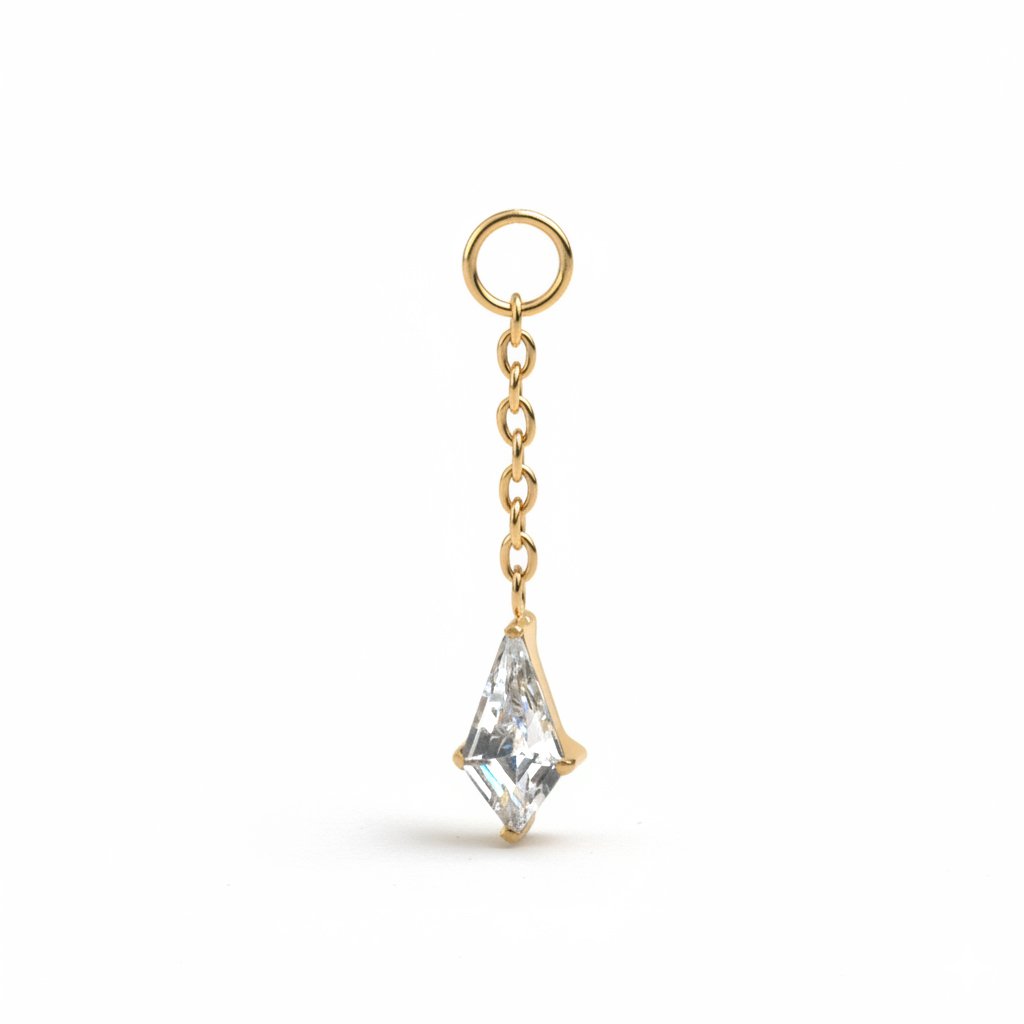 Charm with diamond shaped stone
