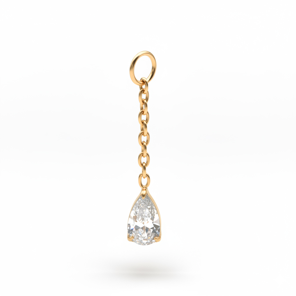 Charm with teardrop stone