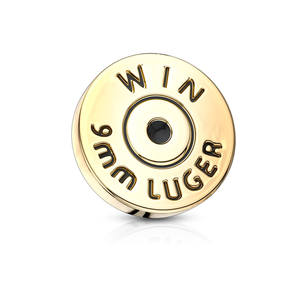 Dermal top jewelry with the back of a cartridge for charm