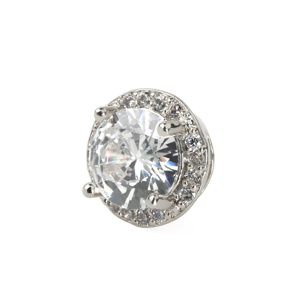 Dermal top round-shaped with facet cut gem in your choice of color