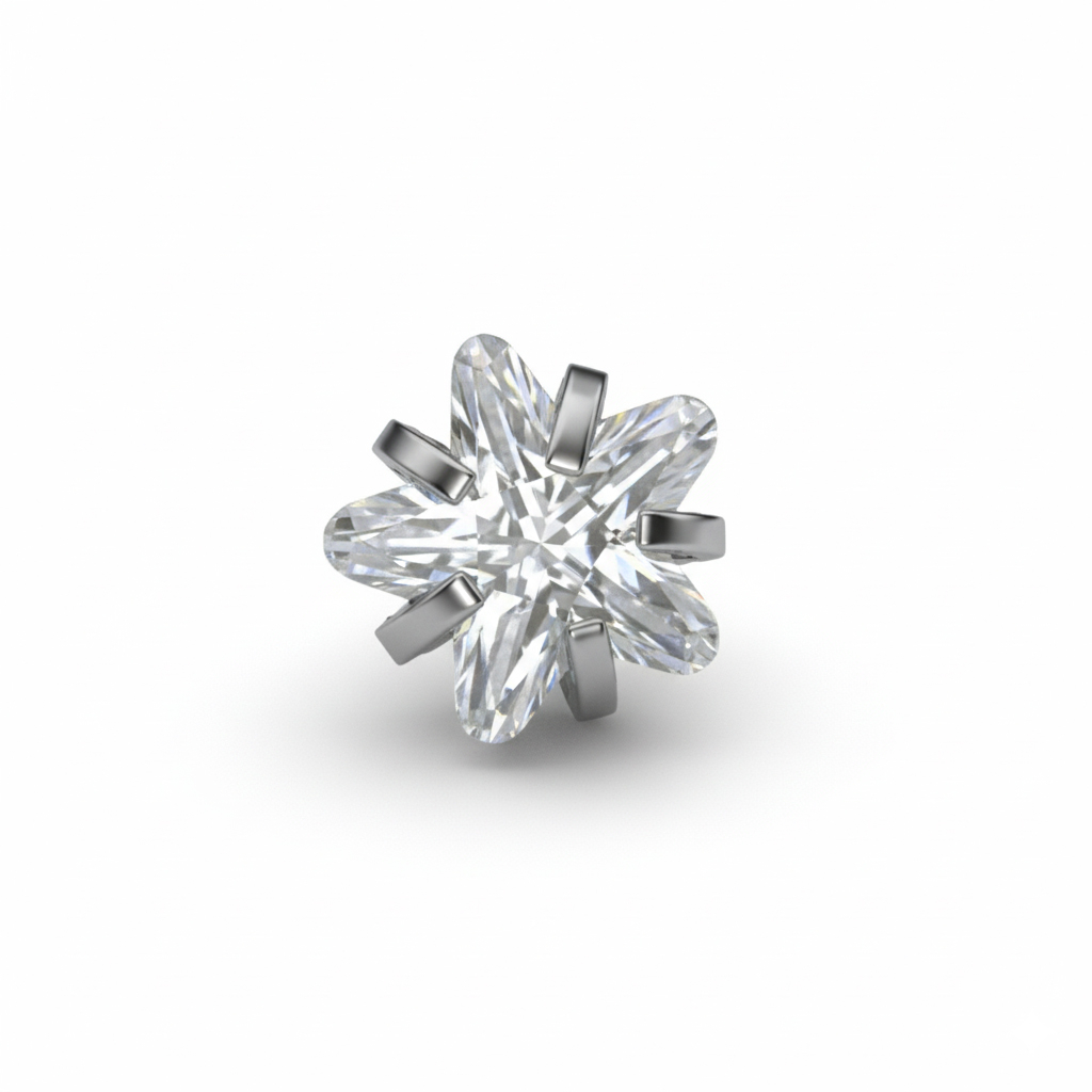 Titanium star gem dermal top
