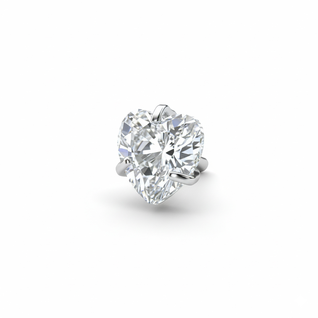 Titanium heart gem dermal top
