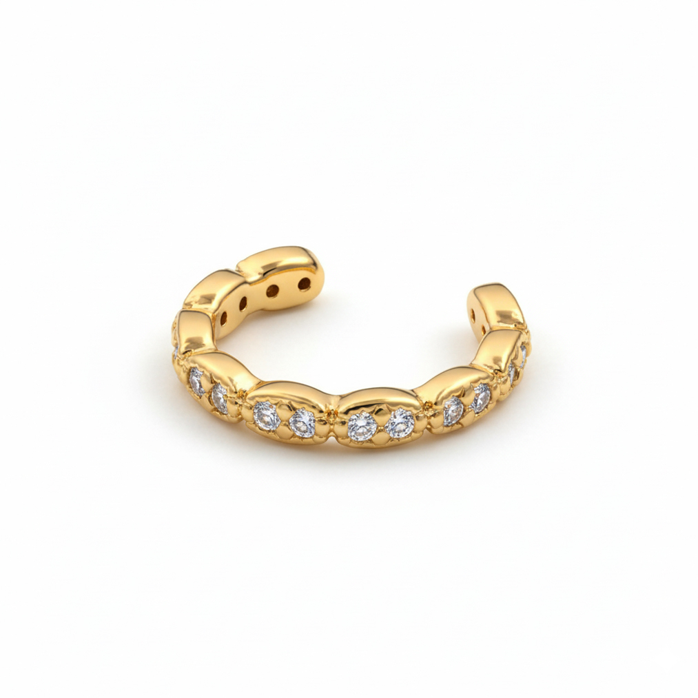 Delicate ear cuff with pairs of stones