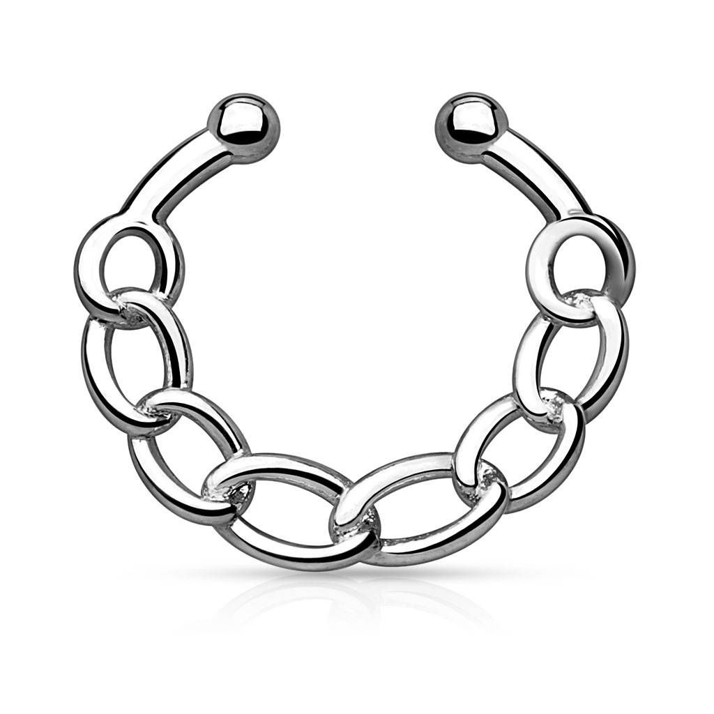 Lažni piercing za septum s lancem