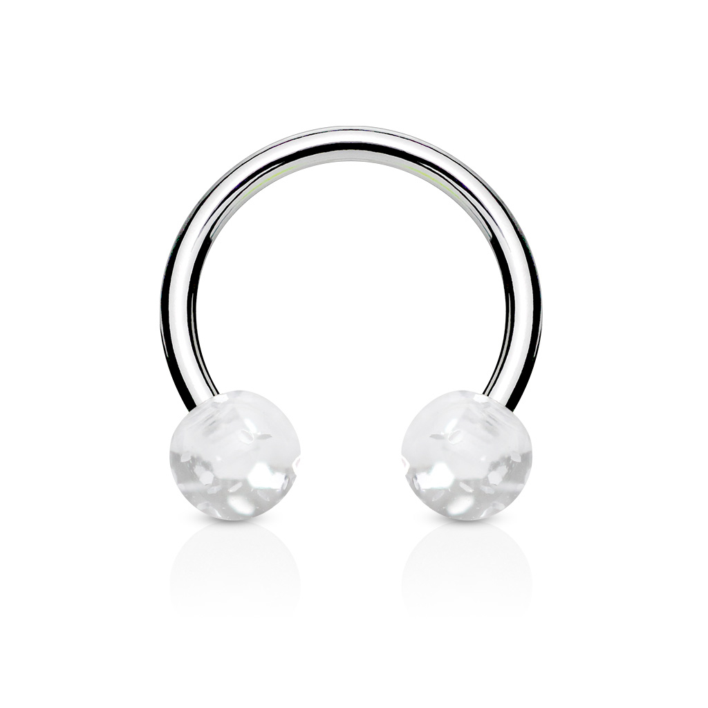 Circular barbell with glitter balls