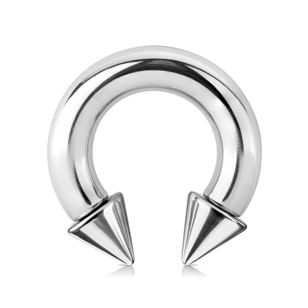 Large circular barbell with spikes made of surgical steel