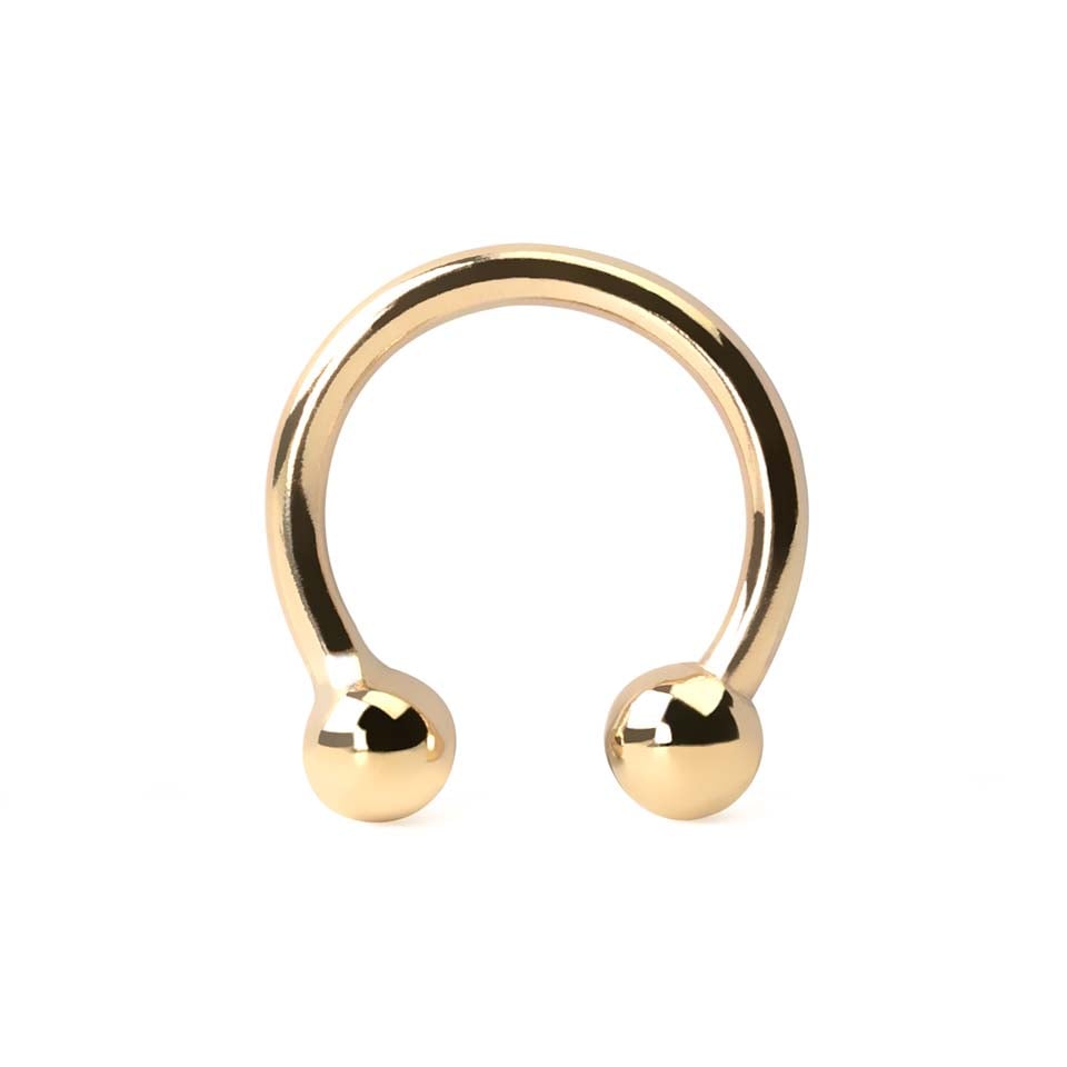 Circular barbell made of 14k gold
