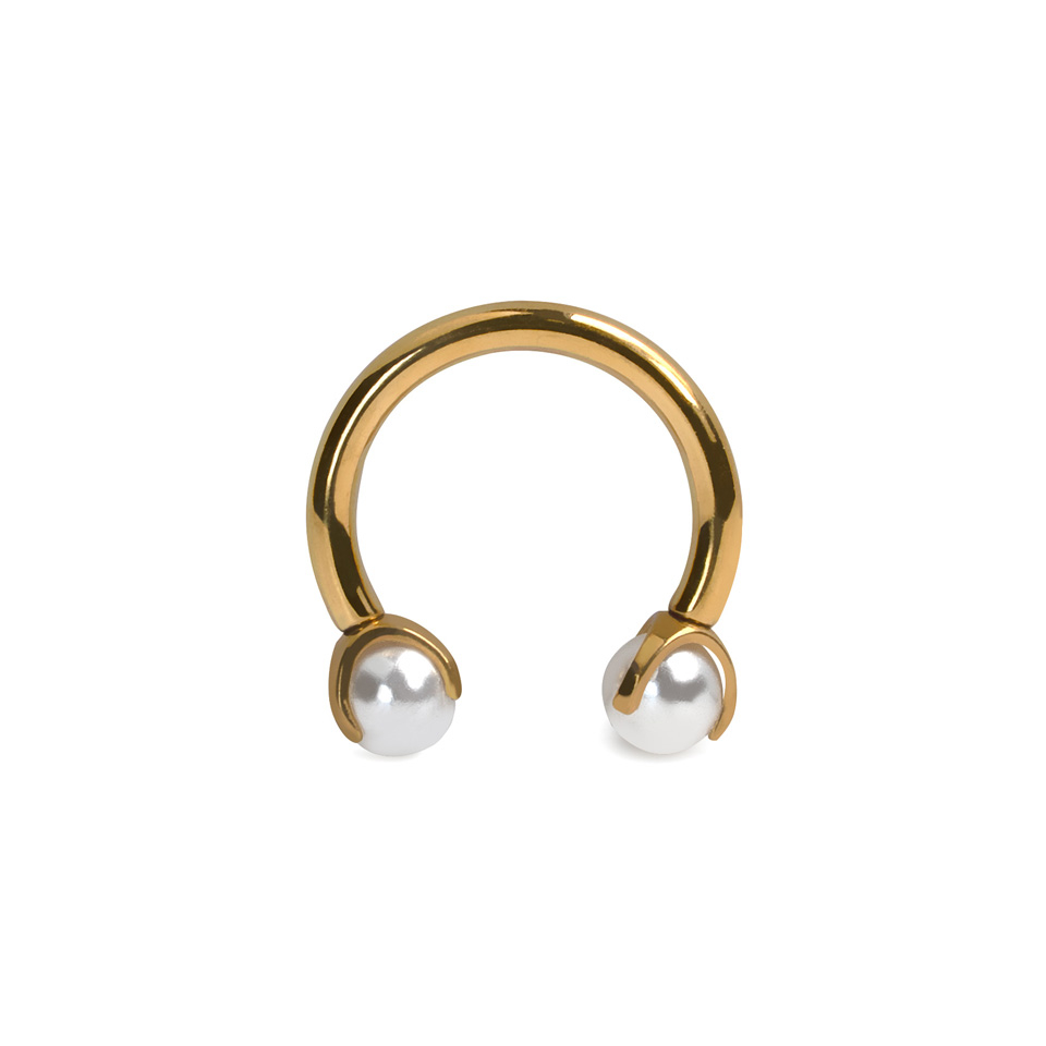 Potkova od titanija s biserima