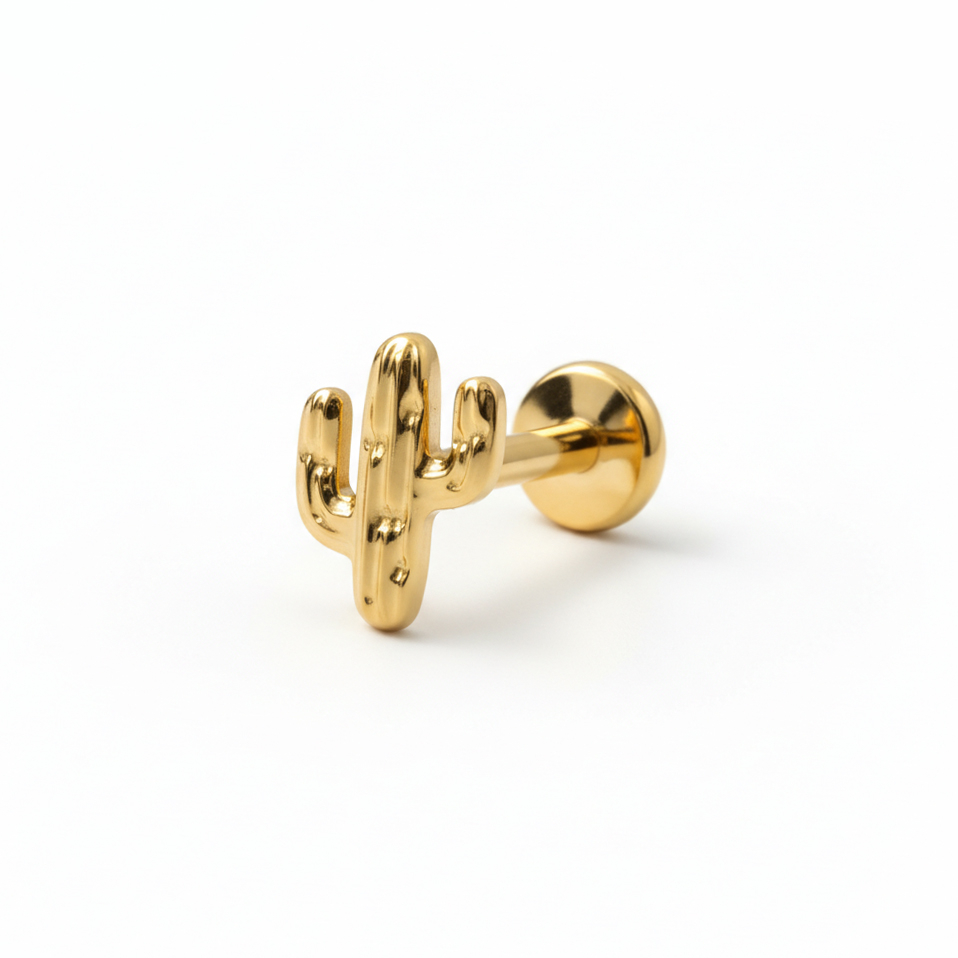Cactus labret in titanium