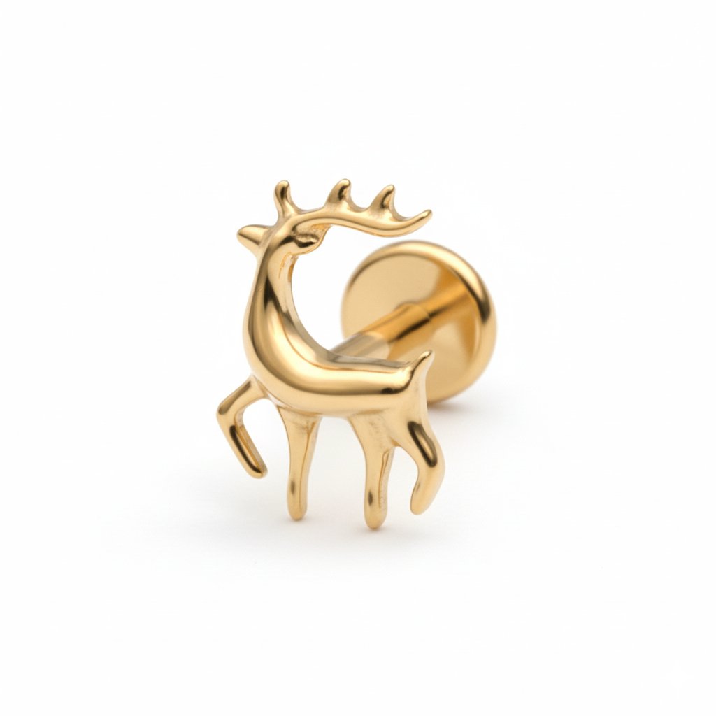 Reindeer labret in titanium