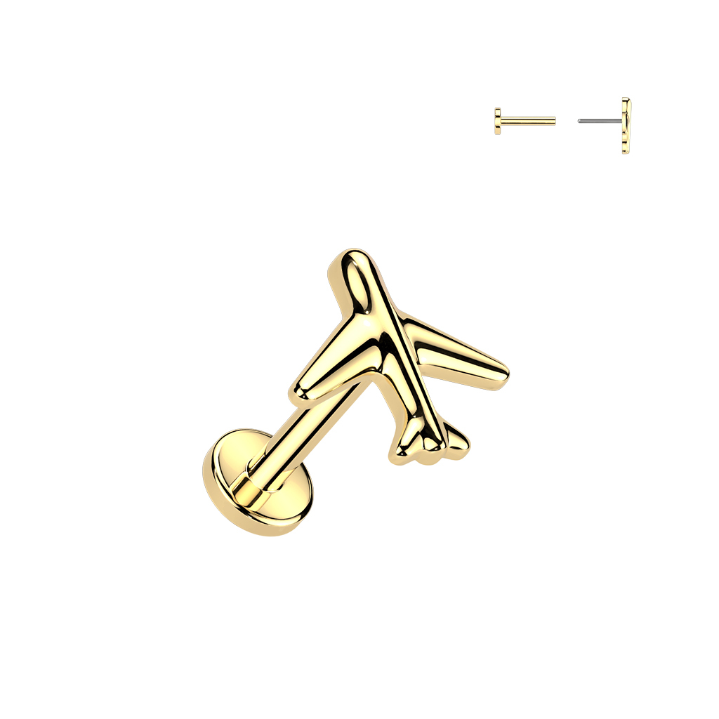Titanium plane labret