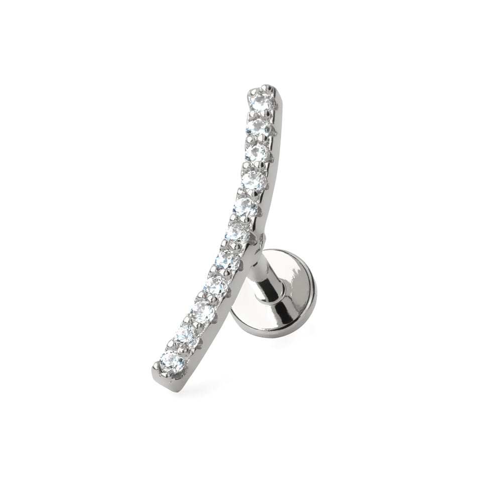 Labret internally threaded with studded arch