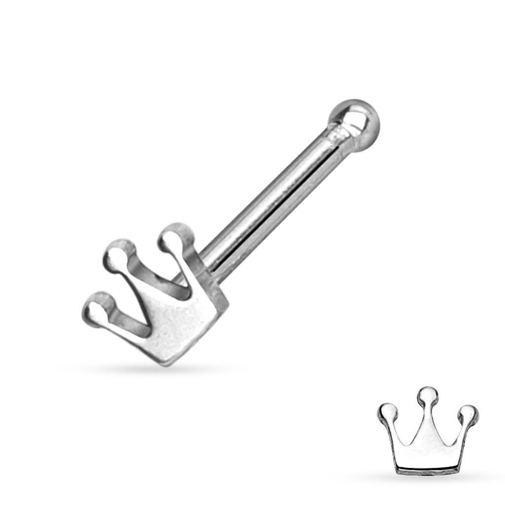 Nose stud with crown