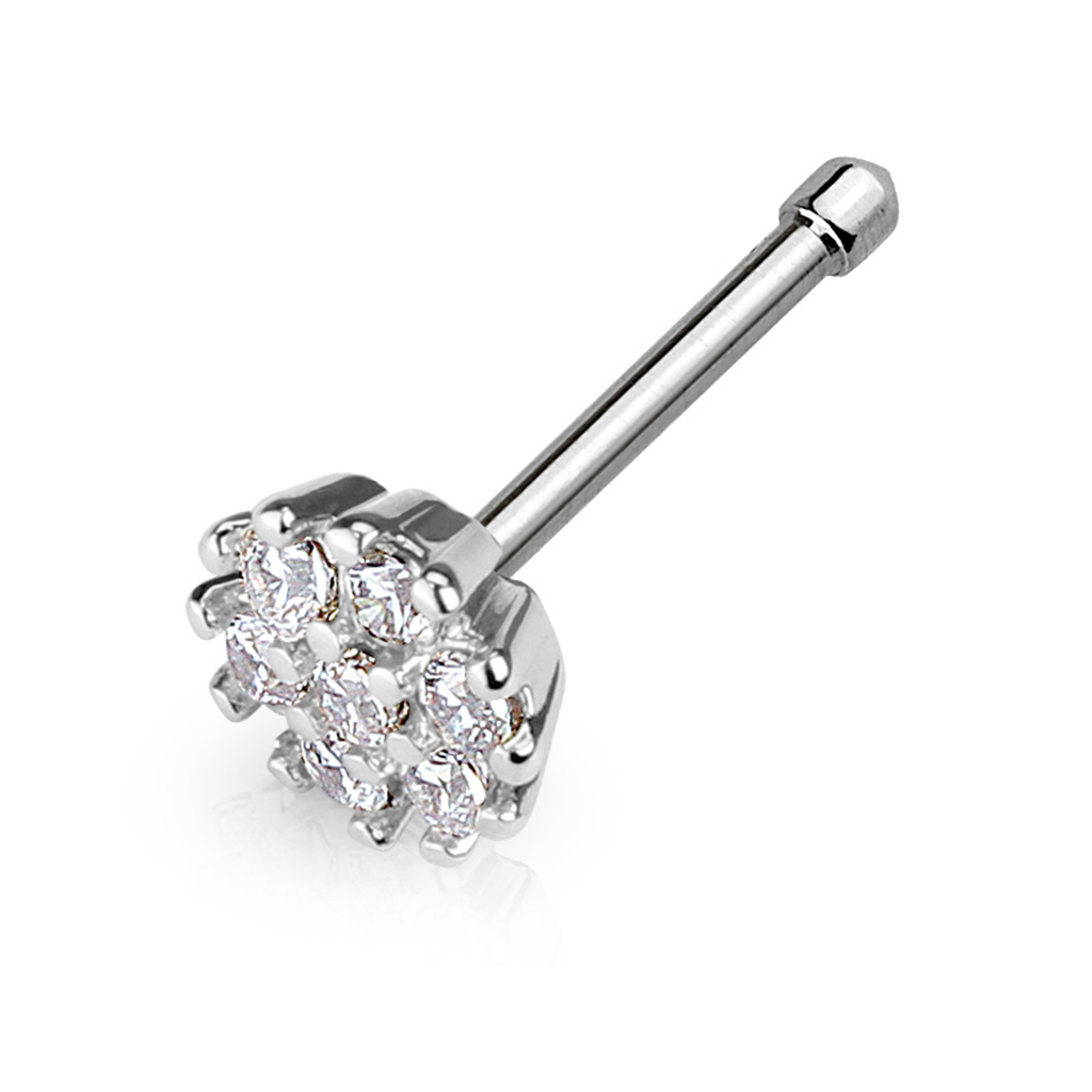 Piercing za nos s cvijetom s kamenčićima