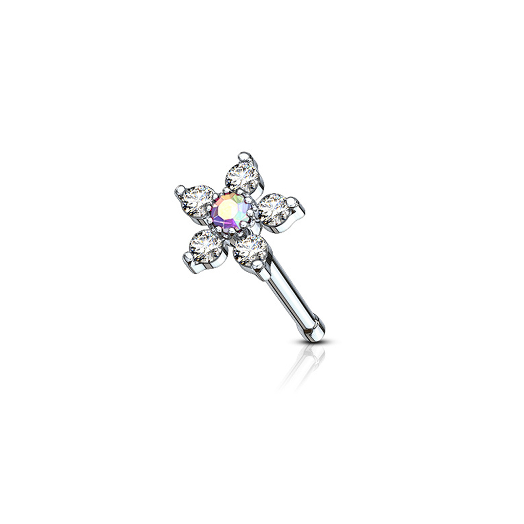 Nose stud with flower charm