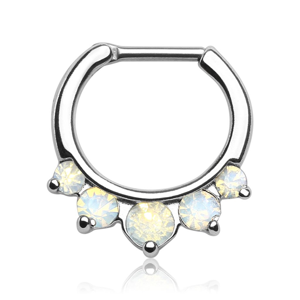 Septum clicker with big opalite stones